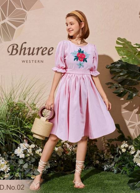 Pink Colour BHUREE New Stylish Party Wear Girls One Piece Kids Collection BHUREE 2